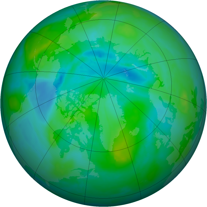 Arctic ozone map for 03 September 2013